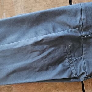 Blue Chinos with Straight Cut and Smooth Texture